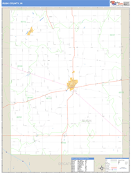 Rush County, IN Zip Code Wall Map