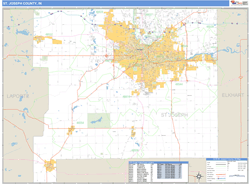 St. Joseph County, IN Zip Code Wall Map