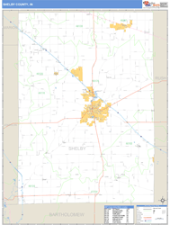 Shelby County, IN Zip Code Wall Map