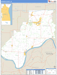 Spencer County, IN Zip Code Wall Map