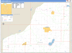 Starke County, IN Zip Code Wall Map