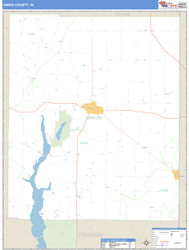 Union County, IN Zip Code Wall Map
