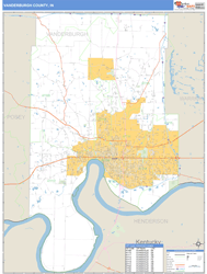 Vanderburgh County, IN Zip Code Wall Map