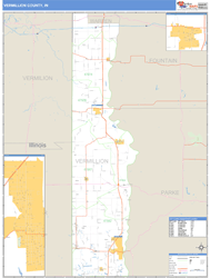 Vermillion County, IN Zip Code Wall Map