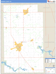 Wabash County, IN Zip Code Wall Map