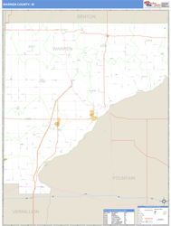 Warren County, IN Zip Code Wall Map