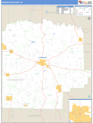 Washington County, IN Zip Code Wall Map