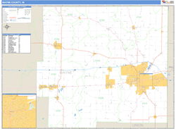 Wayne County, IN Zip Code Wall Map