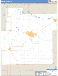 Whitley County, IN Zip Code Wall Map