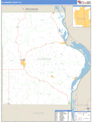 Allamakee County, IA Zip Code Wall Map