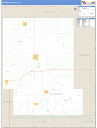 Audubon County, IA Zip Code Wall Map
