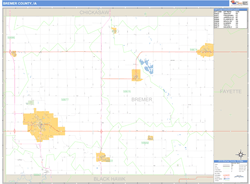 Bremer County, IA Zip Code Wall Map