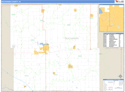 Buchanan County, IA Zip Code Wall Map