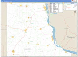 Clayton County, IA Zip Code Wall Map