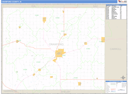 Crawford County, IA Zip Code Wall Map