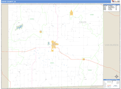 Davis County, IA Zip Code Wall Map