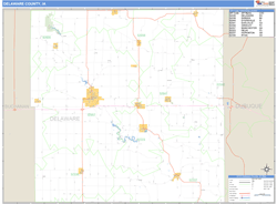 Delaware County, IA Zip Code Wall Map