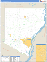 Des Moines County, IA Zip Code Wall Map