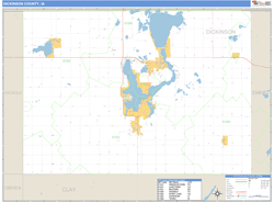 Dickinson County, IA Zip Code Wall Map