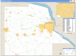 Dubuque County, IA Zip Code Wall Map