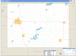 Emmet County, IA Zip Code Wall Map