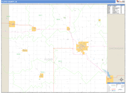 Floyd County, IA Zip Code Wall Map