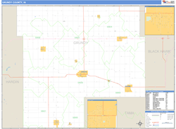 Grundy County, IA Zip Code Wall Map