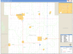 Hamilton County, IA Zip Code Wall Map