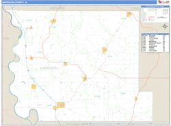 Harrison County, IA Zip Code Wall Map