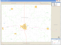 Jefferson County, IA Zip Code Wall Map