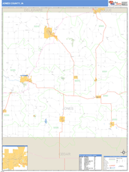 Jones County, IA Zip Code Wall Map