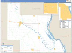 Louisa County, IA Zip Code Wall Map