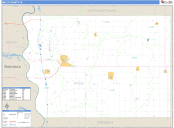Mills County, IA Wall Map