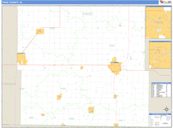 Page County, IA Zip Code Wall Map