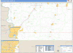 Pottawattamie County, IA Zip Code Wall Map