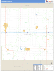 Poweshiek County, IA Zip Code Wall Map