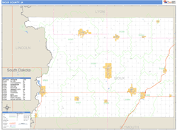 Sioux County, IA Zip Code Wall Map