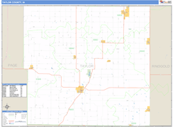 Taylor County, IA Zip Code Wall Map