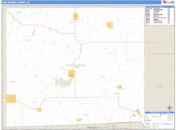 Van Buren County, IA Zip Code Wall Map