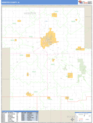 Webster County, IA Zip Code Wall Map