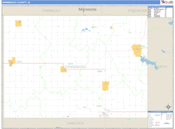 Winnebago County, IA Zip Code Wall Map