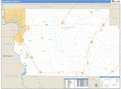 Woodbury County, IA Wall Map