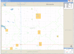 Worth County, IA Zip Code Wall Map