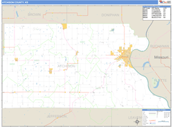 Atchison County, KS Zip Code Wall Map