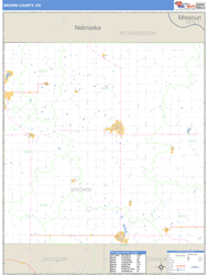 Brown County, KS Wall Map