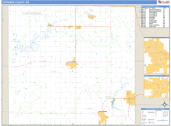 Cherokee County, KS Zip Code Wall Map