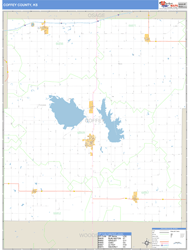 Coffey County, KS Zip Code Wall Map