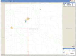 Comanche County, KS Zip Code Wall Map