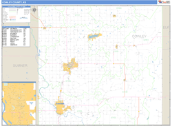 Cowley County, KS Wall Map