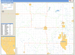 Crawford County, KS Wall Map